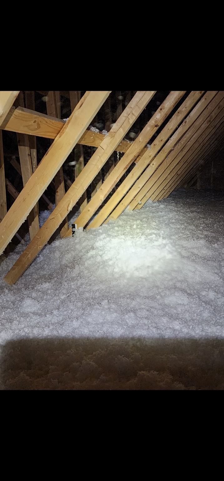Blown-in attic insulation